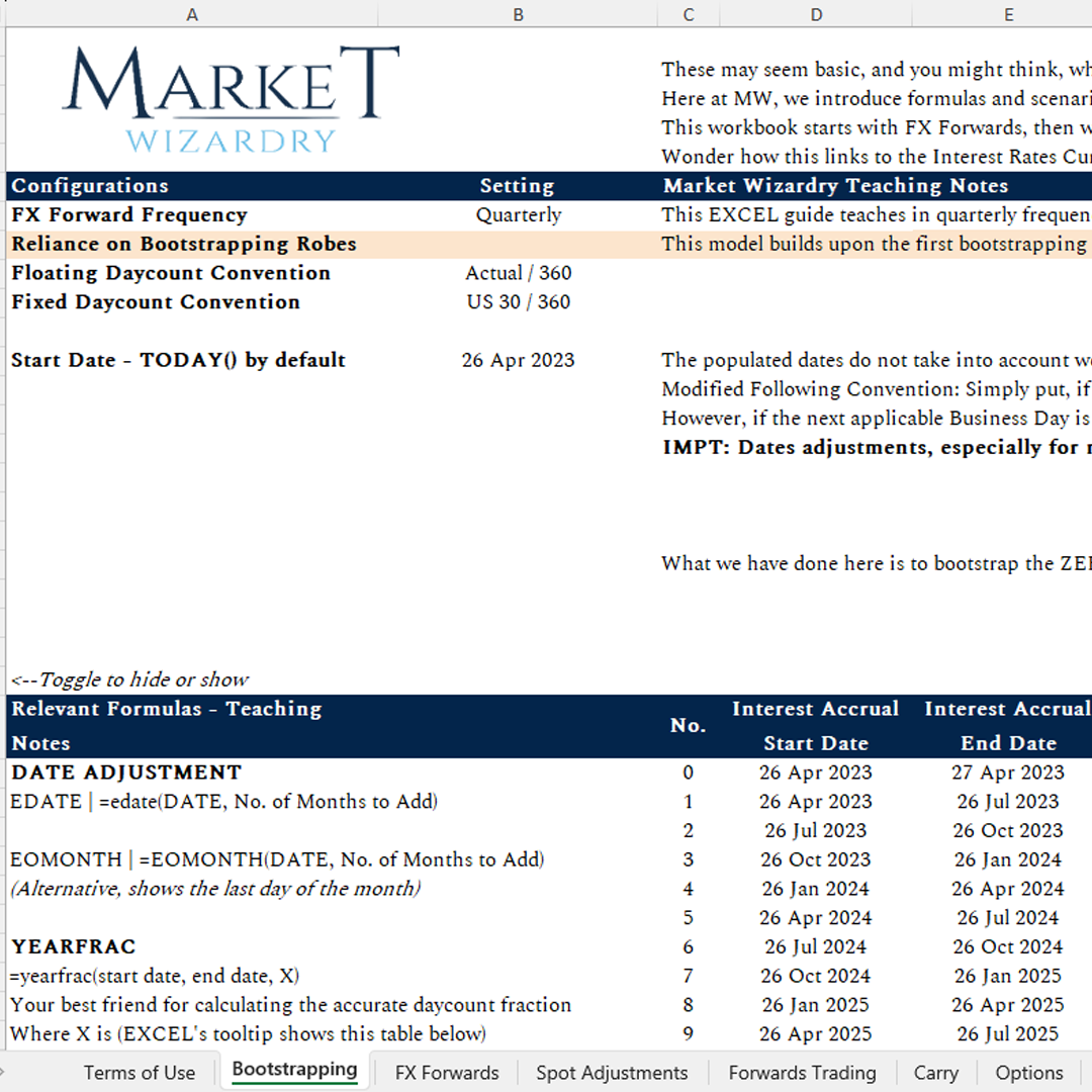 EXCEL Guide: FX Forwards, Carry and Options