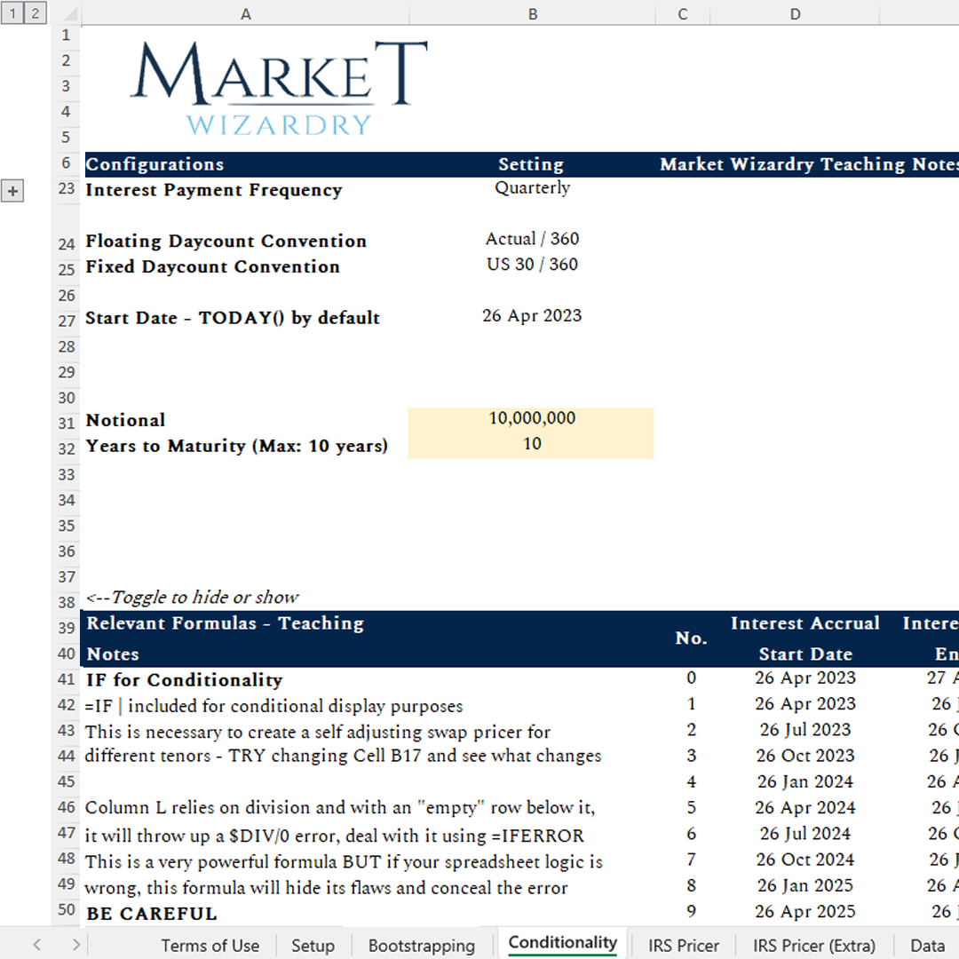 EXCEL Guide: Bootstrapping & Interest Rates Swaps