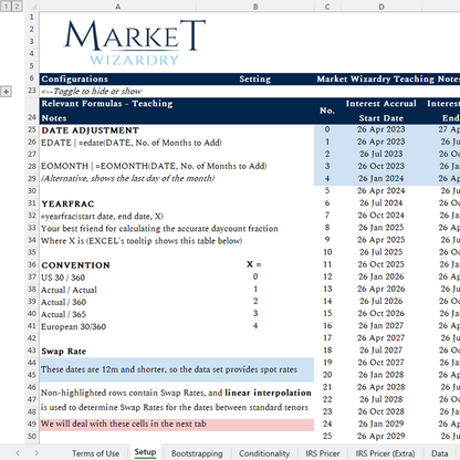 EXCEL Guide: Bootstrapping & Interest Rates Swaps